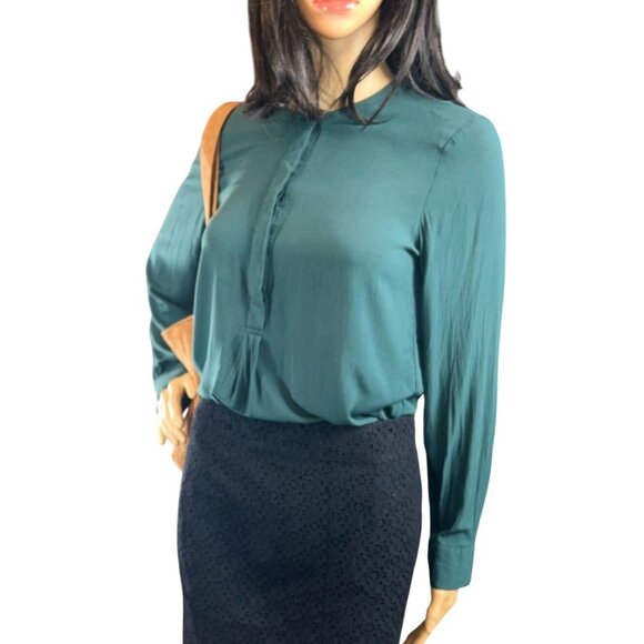 (6 for‎ $25) Old Navy The Tunic Popover Blouse in Teal Size Small - Picture 2 of 10